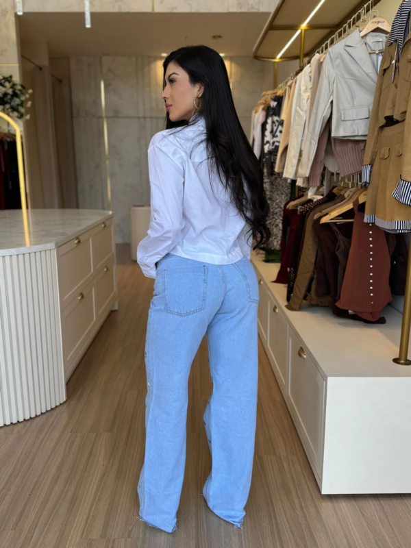 CALÇA WIDE LEG PEDRARIA JEANS CLARA - Image 2