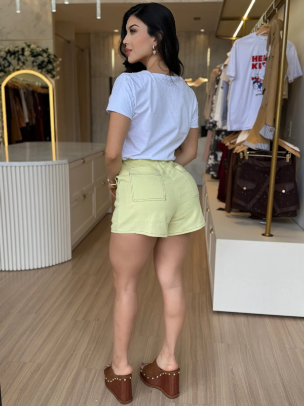 CONJUNTO BIA T-Shirt + Shorts em Linho Nobre VERDE CLARO