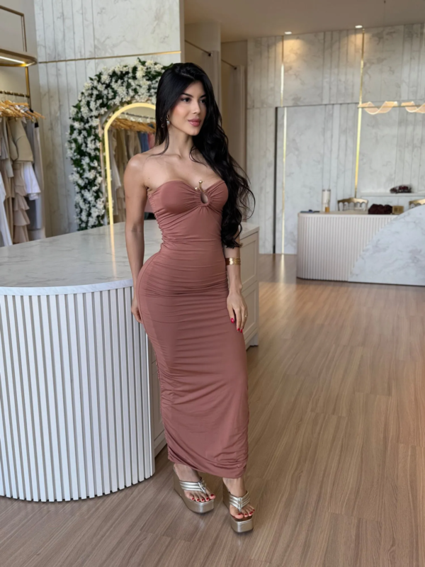 VESTIDO GRÉCIA MOCHA MOUSSE